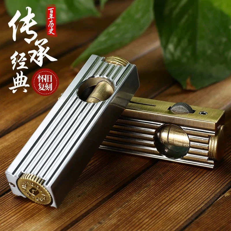 海豚HY669复古煤油打火机怀旧金属手工战壕机个意创意棉油打火机