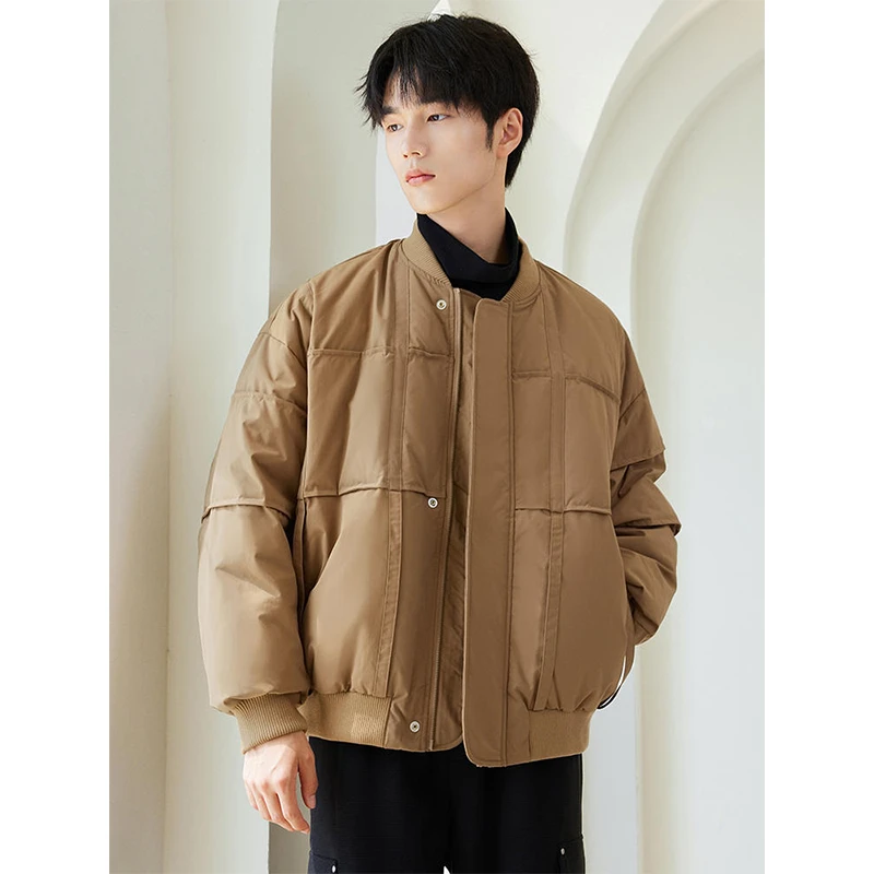 轻薄羽绒服男夹克2025新款秋冬季短款保暖潮流男装棒球服上衣外套