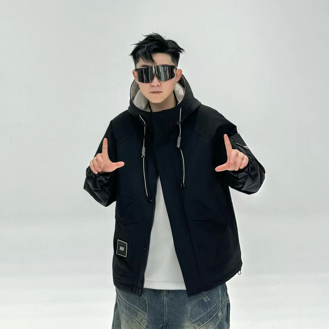 8831#【花城秘境】秋季休闲百搭工装时尚二棉冲锋衣外套