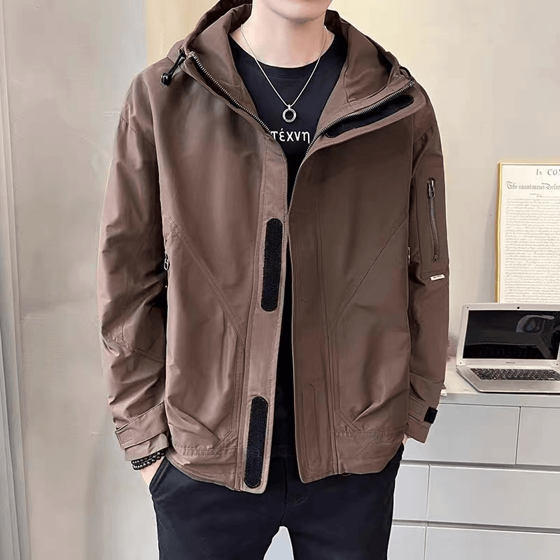 多口袋新款秋季工装连帽夹克外套9139