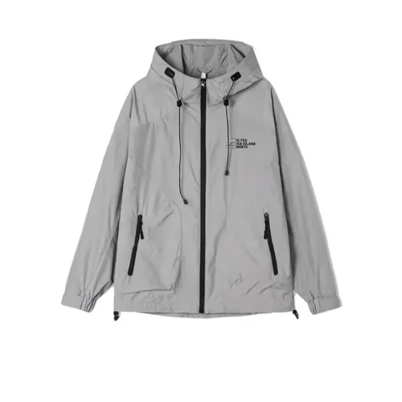 灰色#休闲男外套设计师款潮流防晒衣外套#F601