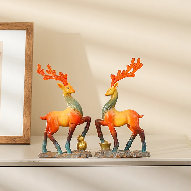 福禄相伴摆件工艺品家居轻奢客厅玄关电视柜装饰乔迁新居礼品