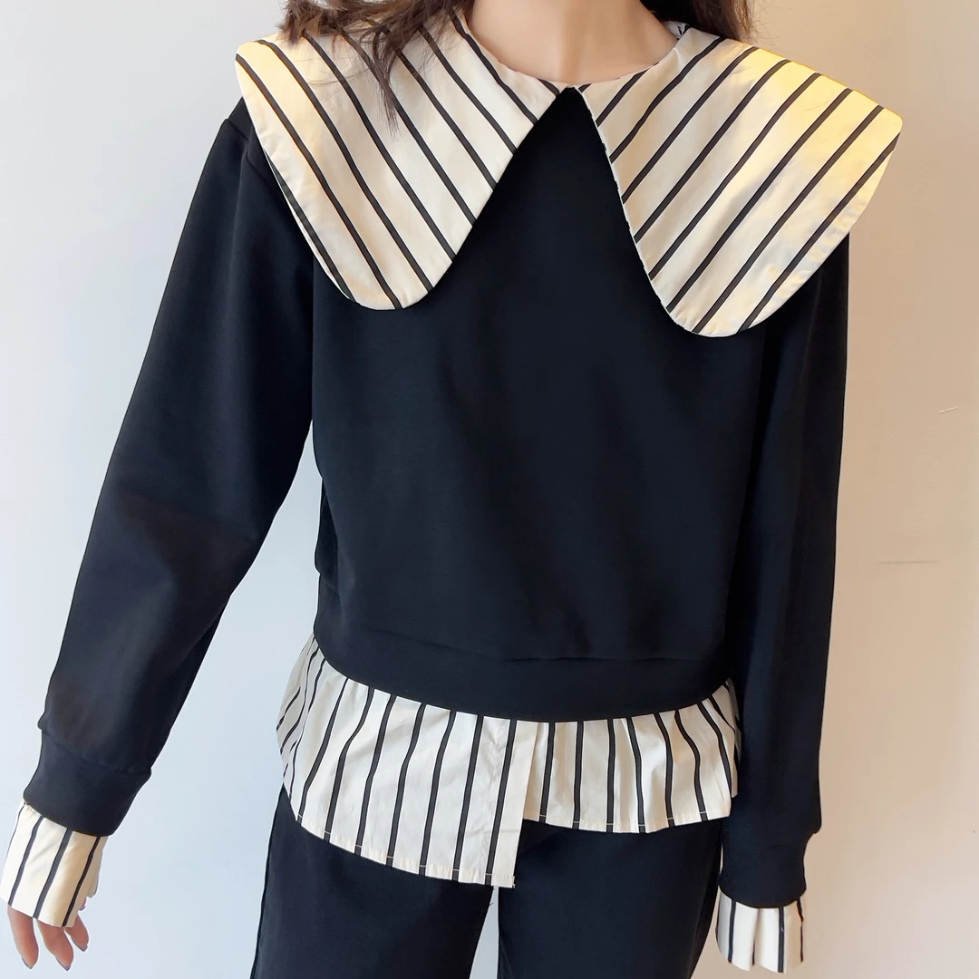 袖口气质小众宽松休闲百搭长袖衬衫女1153