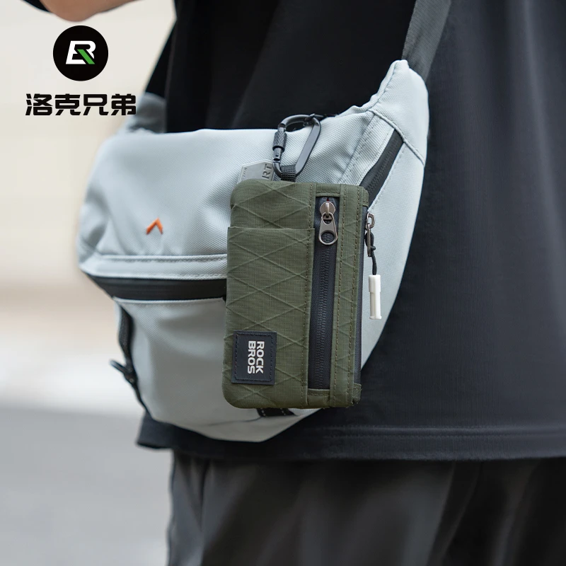 洛克兄弟多功能便携卡包小巧可分区存放城市通勤休闲户外装备男女