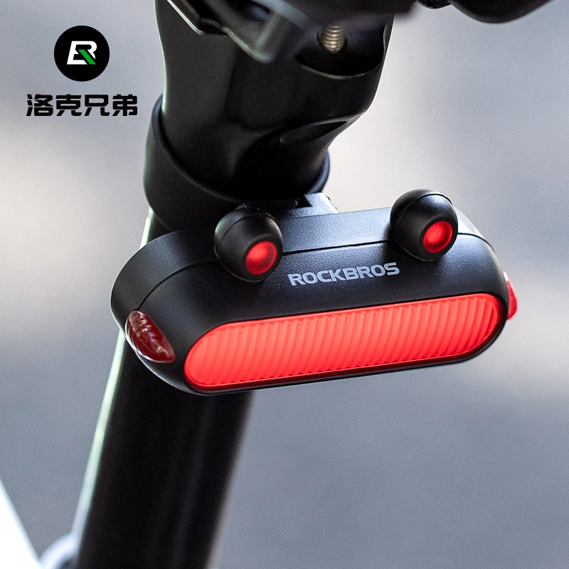 洛克兄弟山地公路车自行车尾灯青蛙灯夜骑智能警示灯骑行童车装备