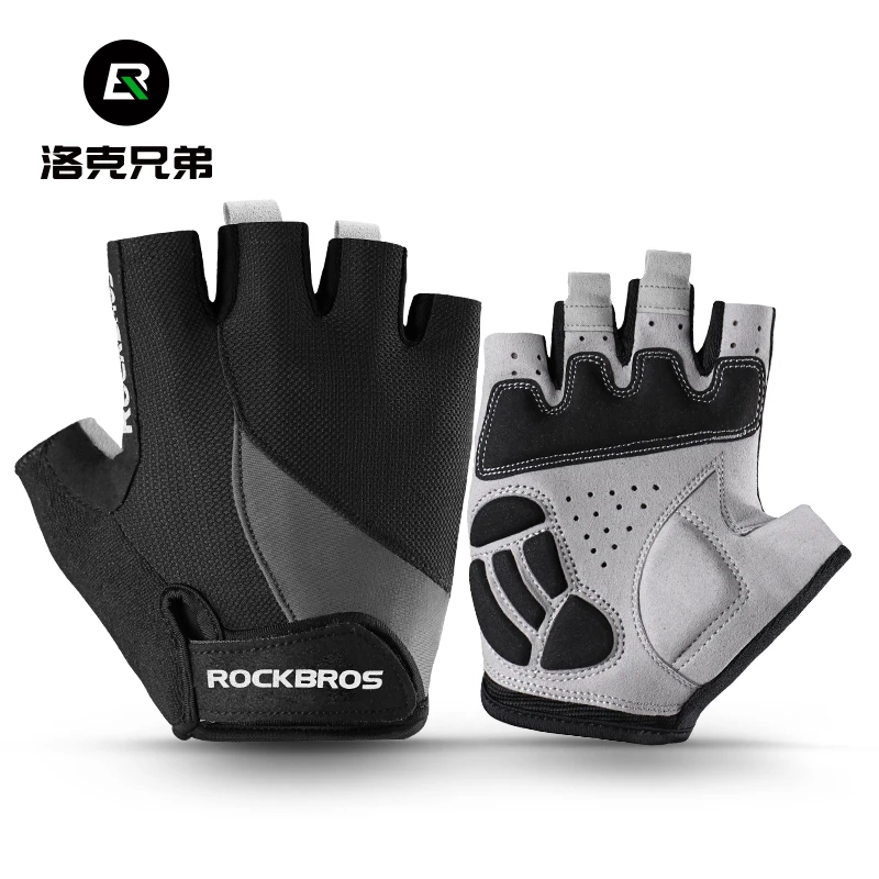 洛克兄弟骑行半指手套公路山地自行车手套男女款春夏秋季触屏长指