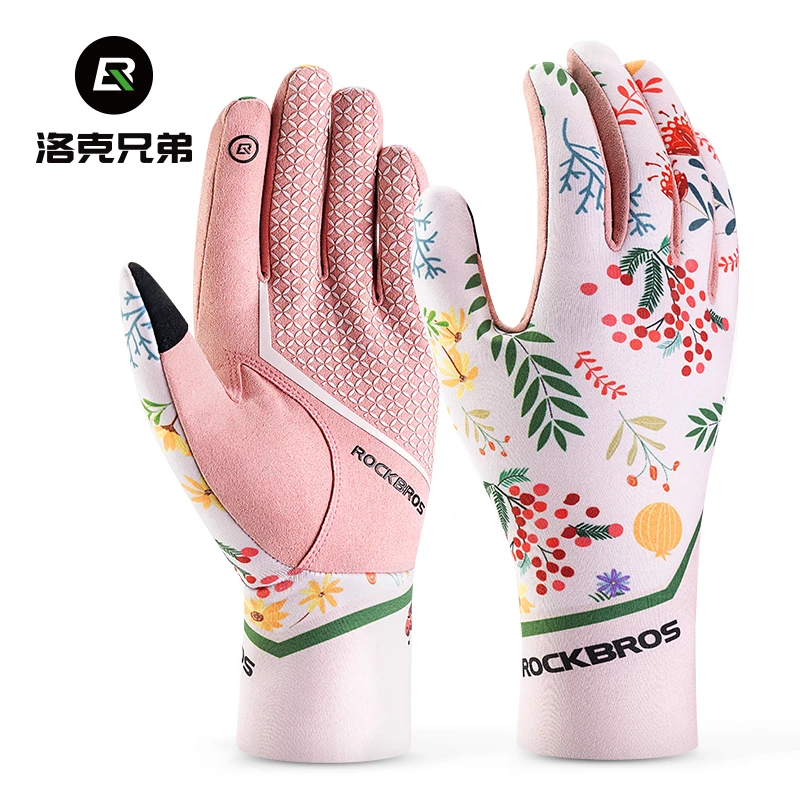 洛克兄弟骑行手套长指触屏山地自行车公路车全指女春秋季单车装备