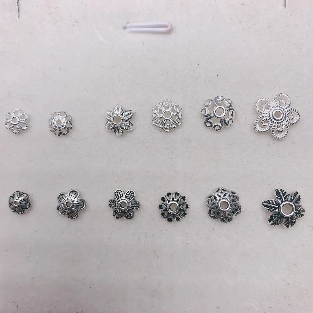 925银银制品 S925纯银花托手工diy银隔片配件手链垫片配饰饰品