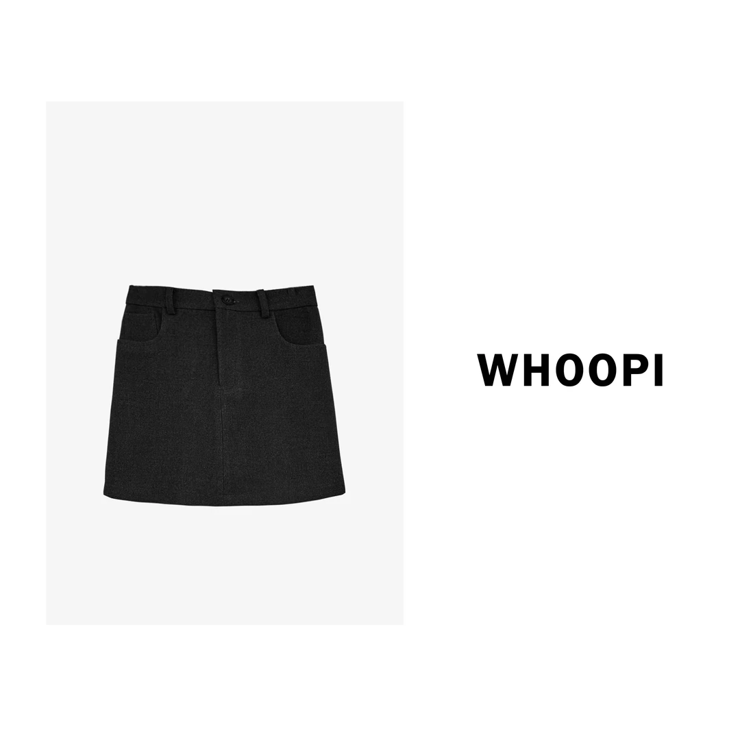 【Whoopi】【搭配玩家】洋气A字半身裙高腰显瘦毛呢百搭半裙