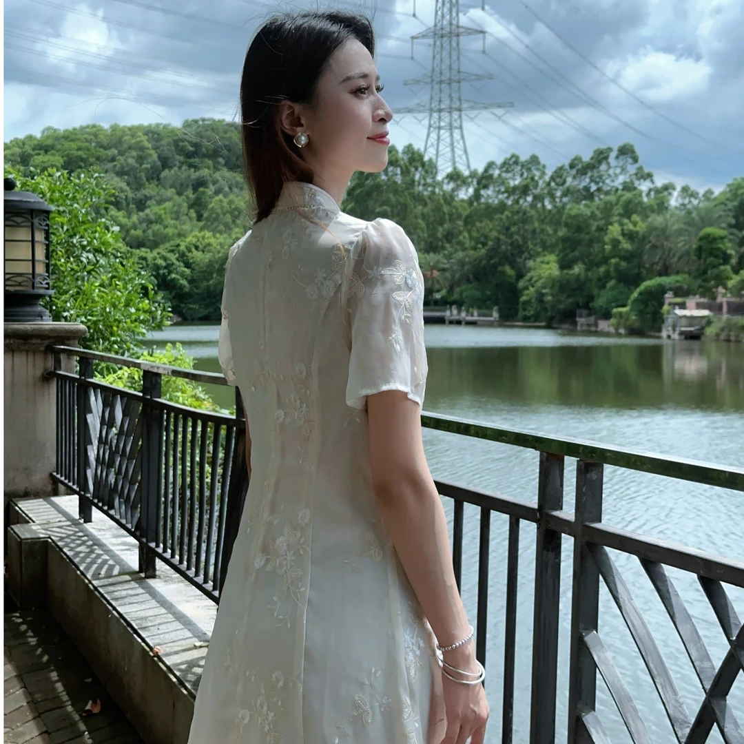 【美静】南油小众设计师高端定制手工夏季连衣裙孤品福利款链接气质