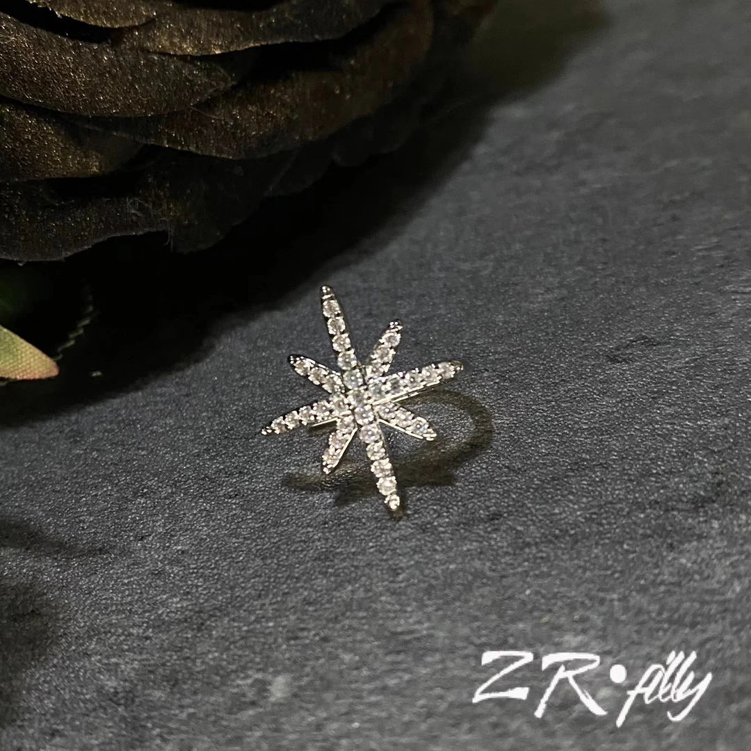 ZR filly 铜合金仿水晶耳饰 轻奢百搭简约耳夹1035