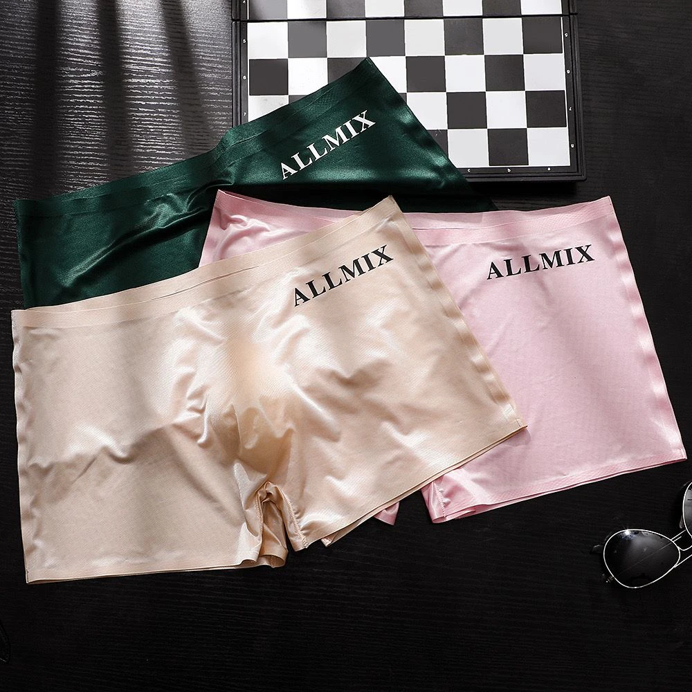 男士珠光透肤3D立体单层裆高档运动低腰平短裤薄款夏季透气