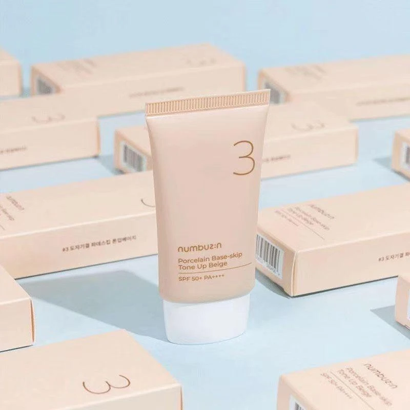 韩国numbuzin数字3号陶瓷美肌素颜霜自然裸妆轻薄提亮肤色不假白