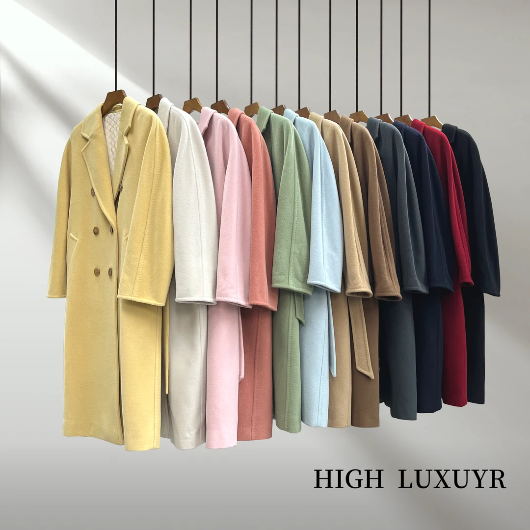 101801高端带里衬加厚10%山羊绒中长款羊毛呢外套【220407】（20982）