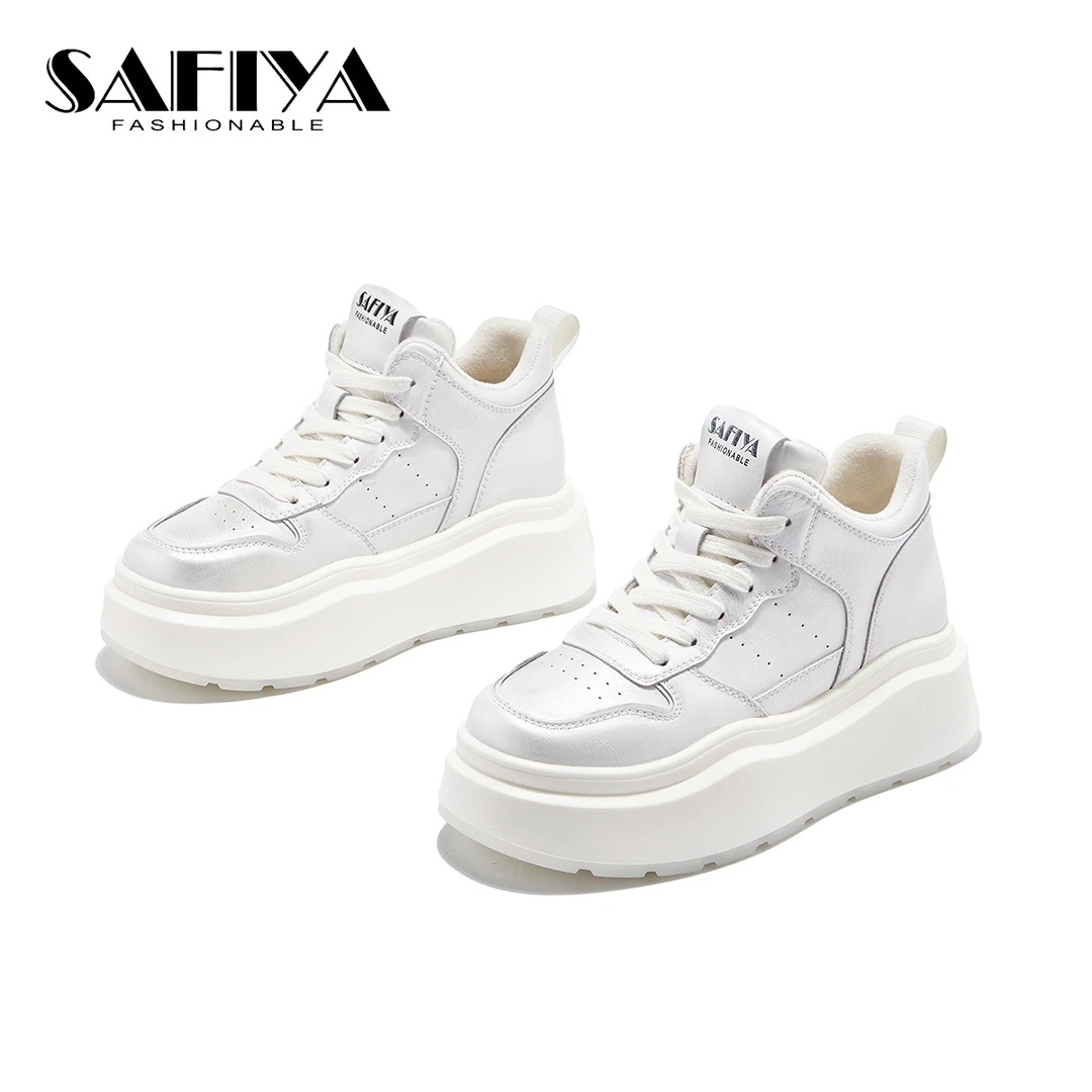 索菲娅Safiya2025冬季新款时尚厚底潮流百搭休闲小白鞋SF43112C70