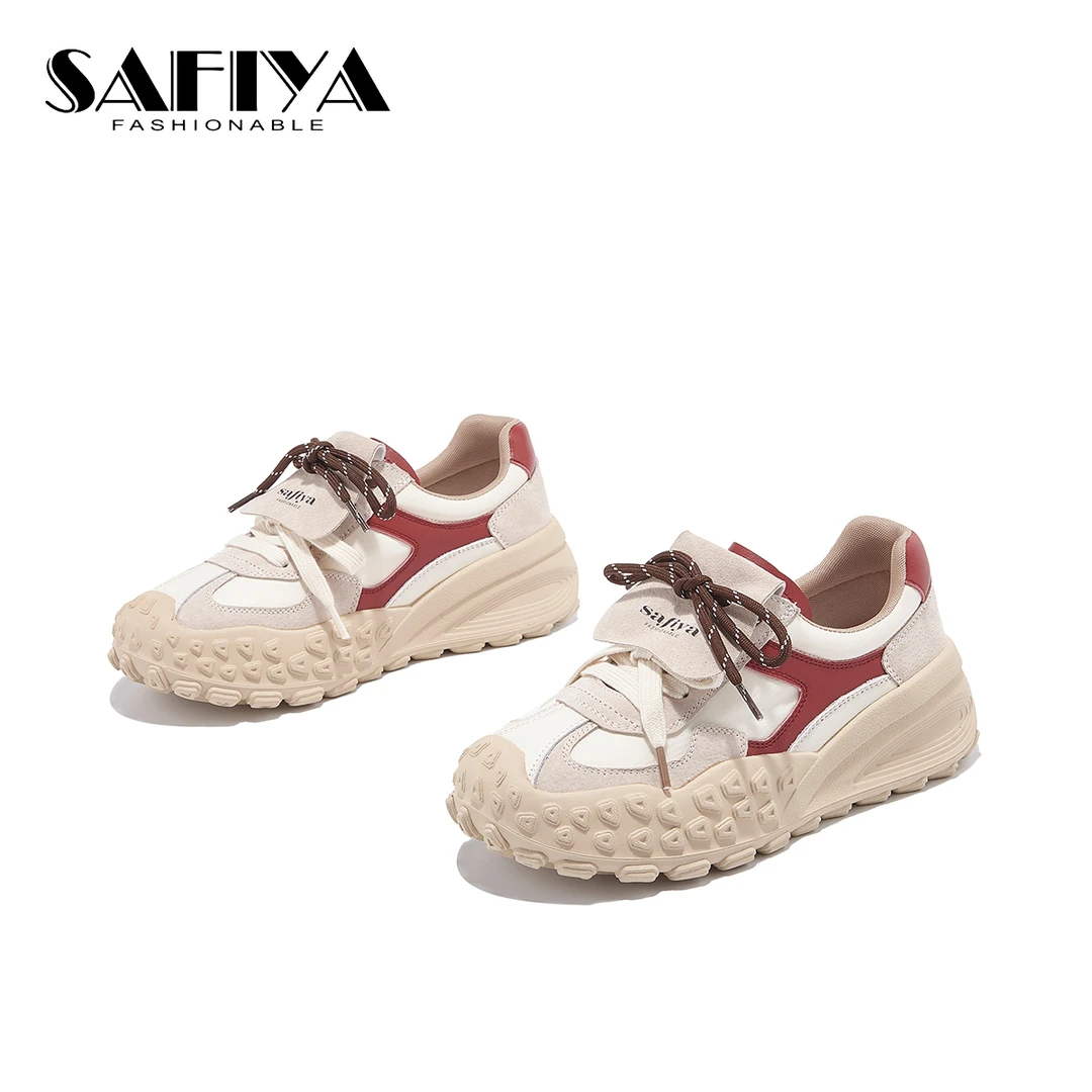索菲娅Safiya2024新款时尚百搭休闲系带轻便运动鞋女鞋SF43111C90