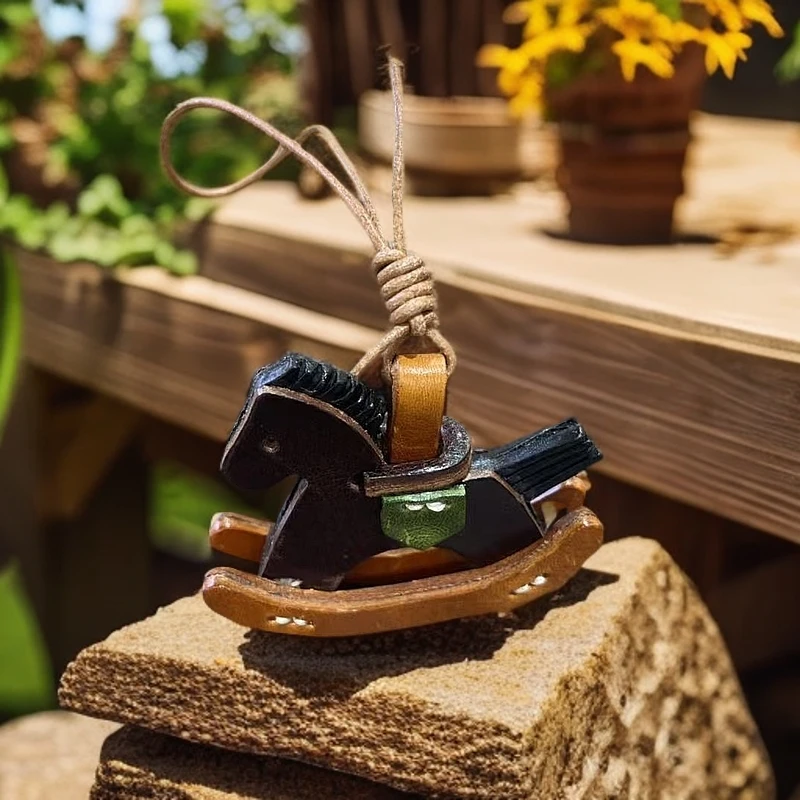 马到成功一马当先头层高油脂树膏皮纯手工制作可盘养新年立体挂件