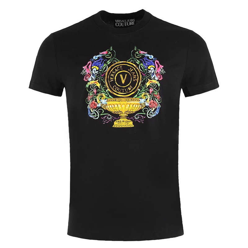 Versace Jeans Couture/范思哲 男士棉质圆领短袖T恤 74GAHF01