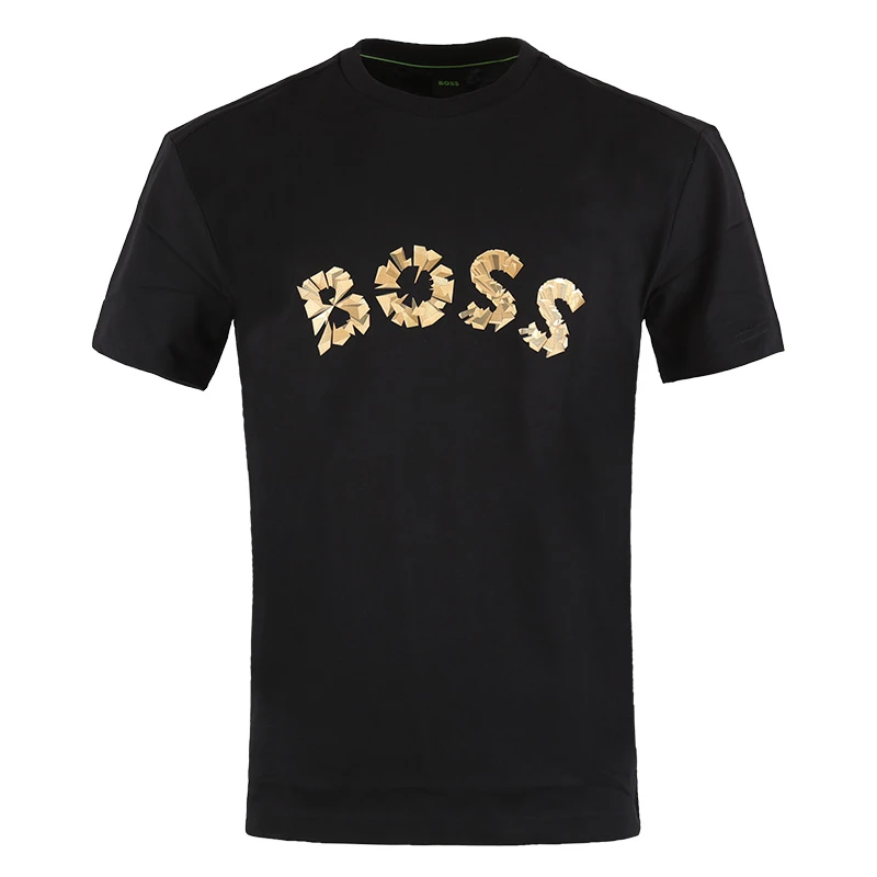HUGO BOSS/雨果博斯 男士烫金logo短袖T恤衫 50477617