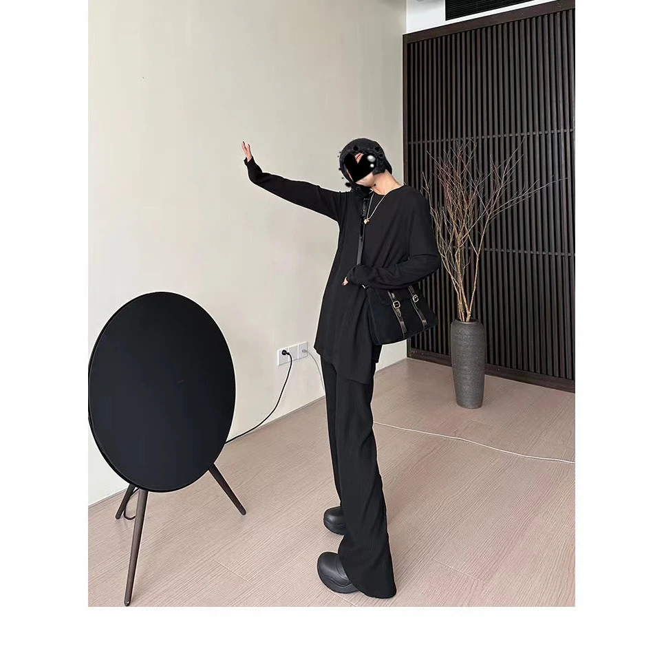 【姗姗定制】不加绒2024时尚套装女秋冬休闲高腰阔腿裤两件套7041