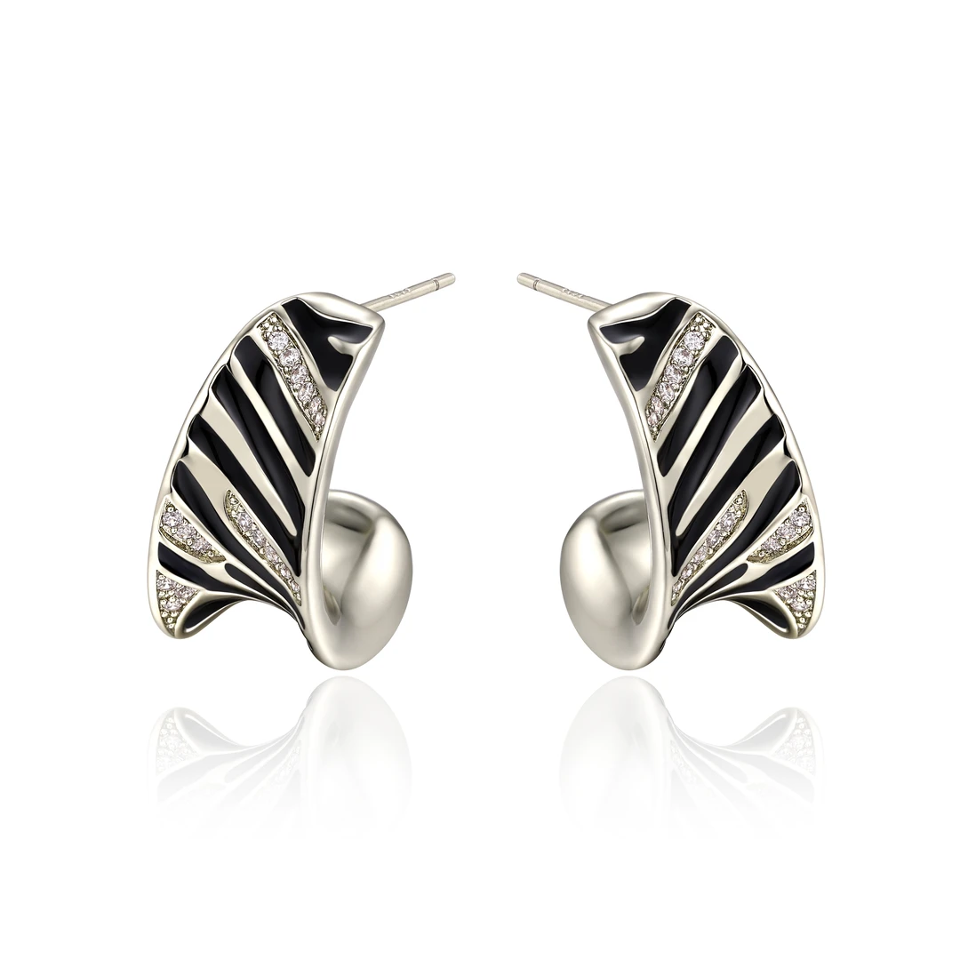 铜合金耳饰 【HevinStudio】原创设计风灰柬性高级重工耳环HE24502