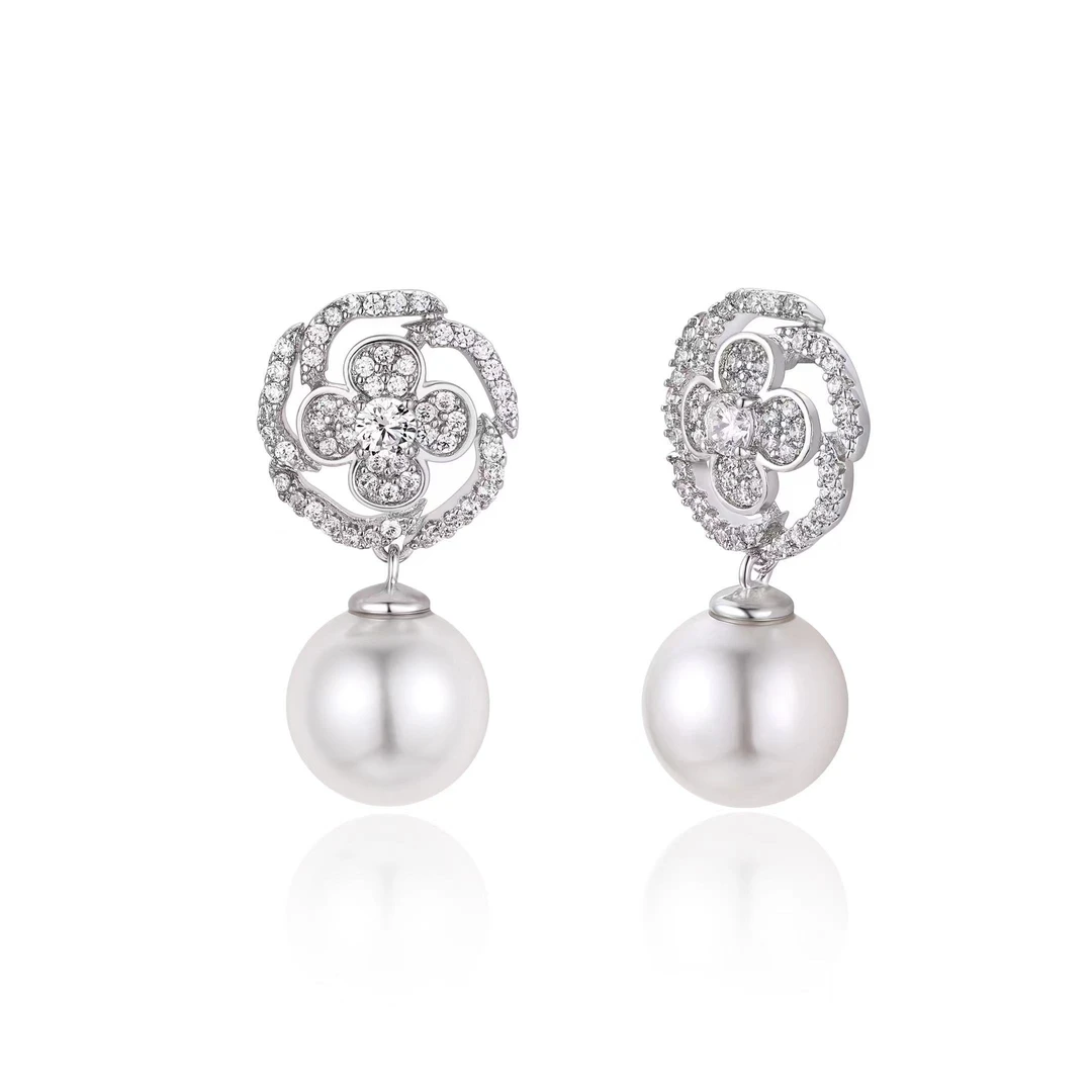 DVVVZ 铜合金耳饰 【庄园风华系列】原创法式简约高级感耳钉E302