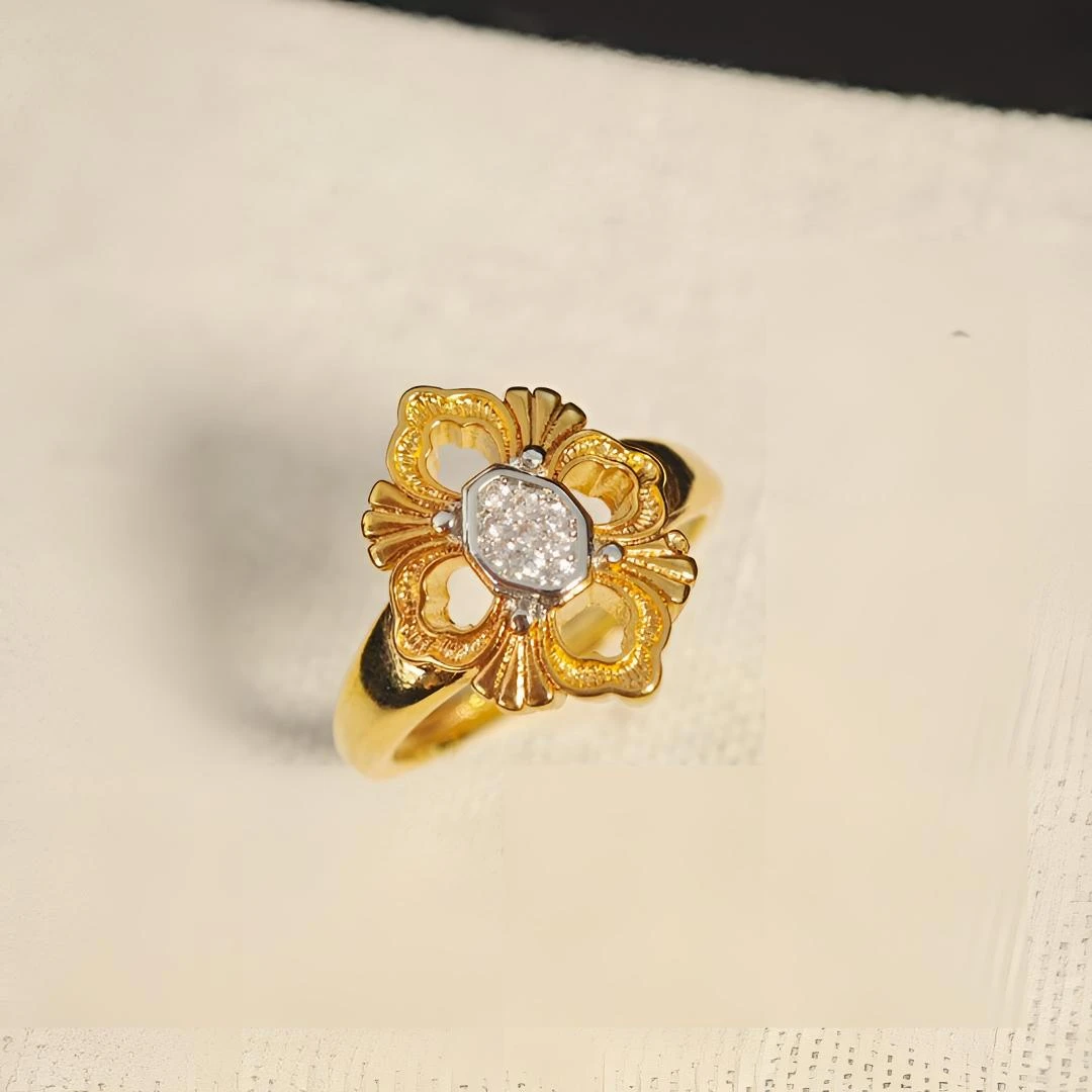 铜合金戒指 【天外来物】原创流光金焰时尚轻奢百搭戒指LJJ037