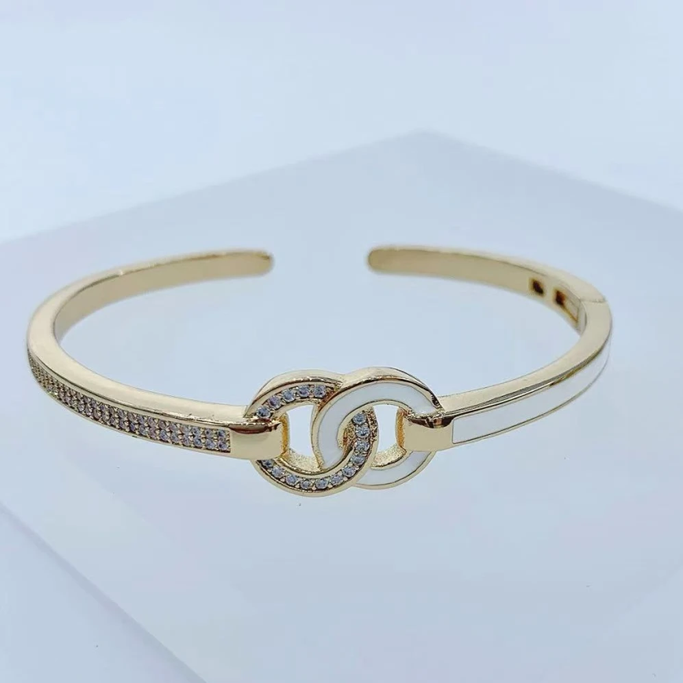 铜合金手镯 【HevinStudio】原创秋冬环环相扣精致时尚百搭手镯3756