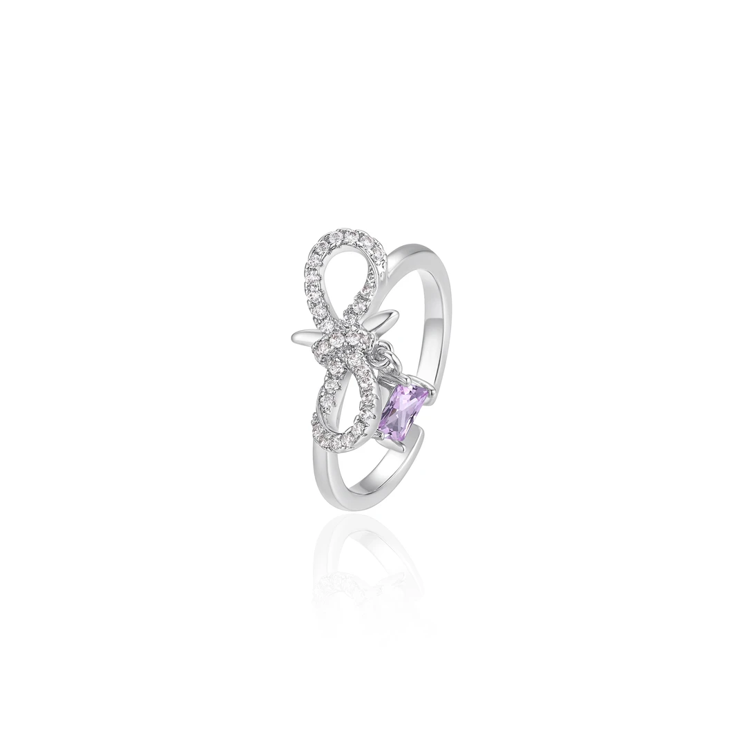 铜合金戒指 【HevinStudio】原创舞动芭蕾镶钻精致百搭戒指HJ17708