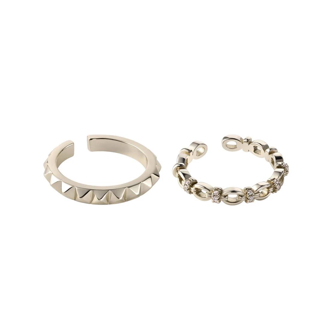 铜合金戒指 【HevinStudio】原创爵士经典精致双带款戒指HJ14792