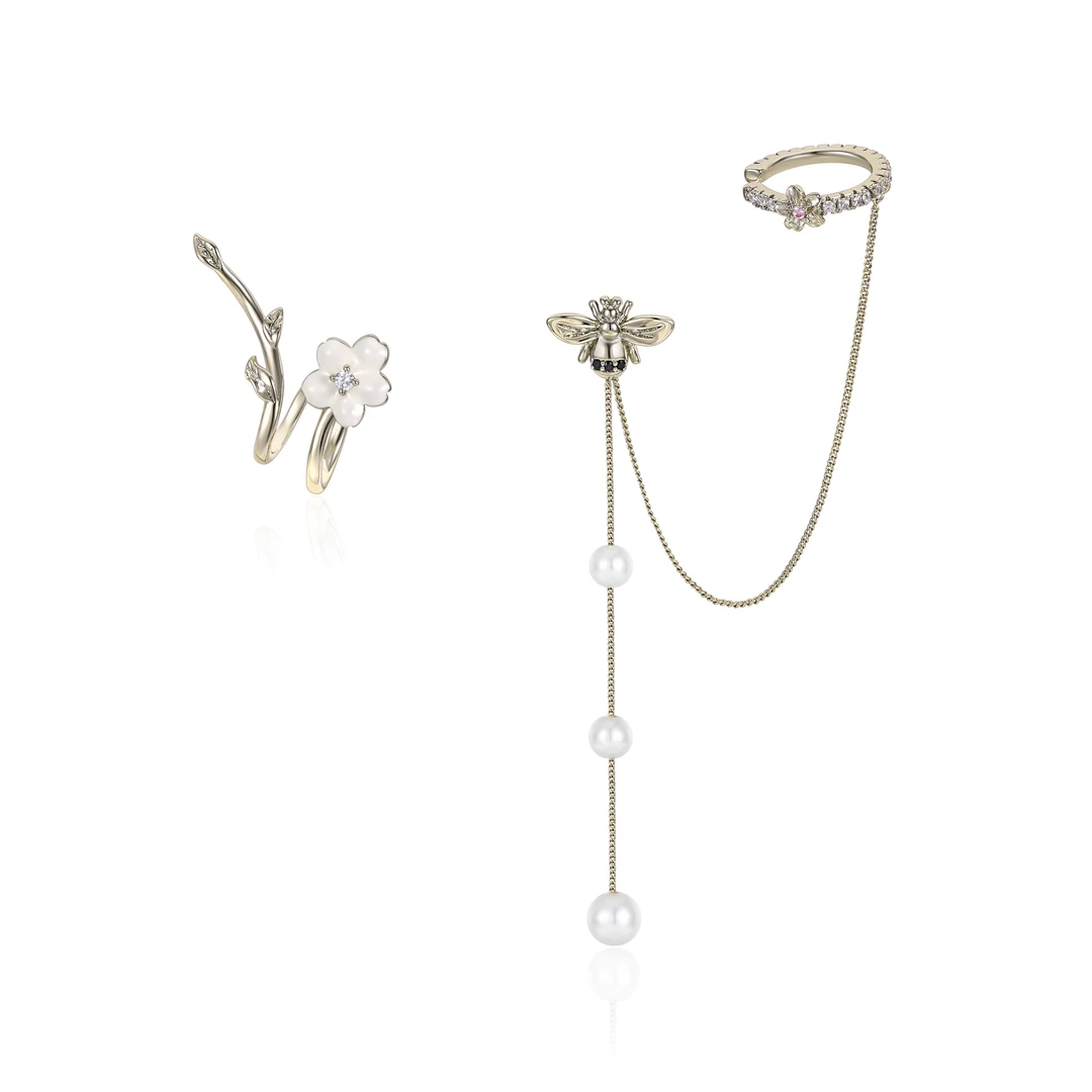 铜合金耳饰 【HevinStudio】原创蜜语花香气质滴釉AB款耳饰HE18142