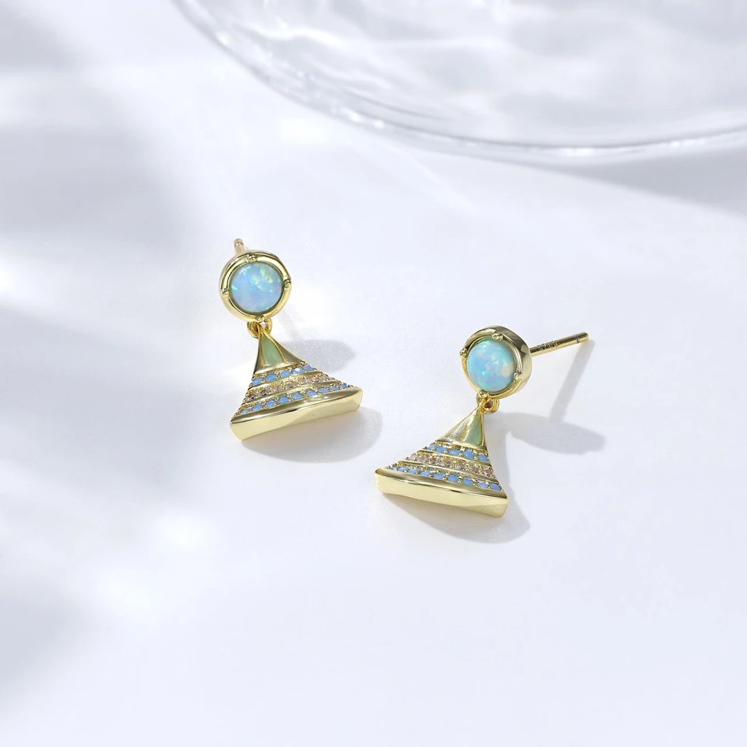 铜合金耳饰 【HevinStudio】原创浮华溢彩百搭耳钉 HE17090