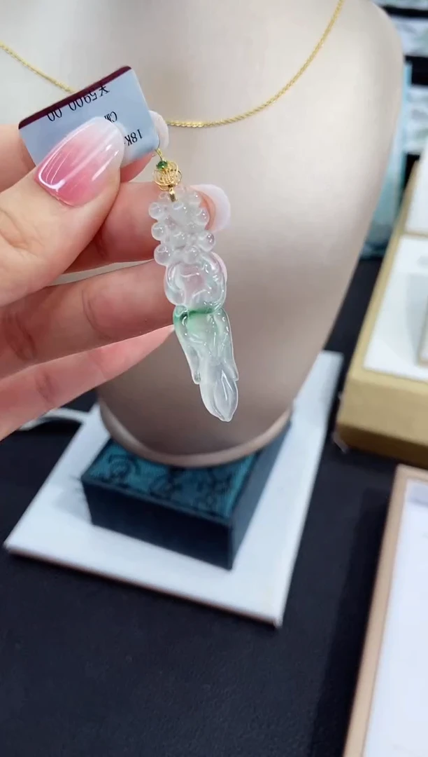【闪购商品】翡翠挂件18K金镶嵌18K金扣花件多人@@CMT1729-3