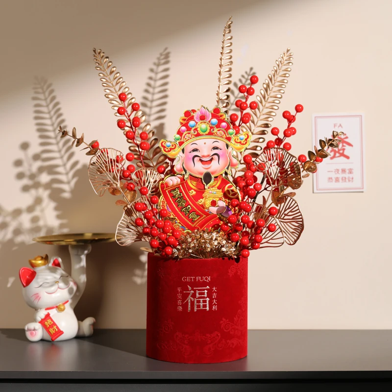 2024龙年新年春节摇头财神福桶摆件乔迁之喜新居布置装饰用品搬家