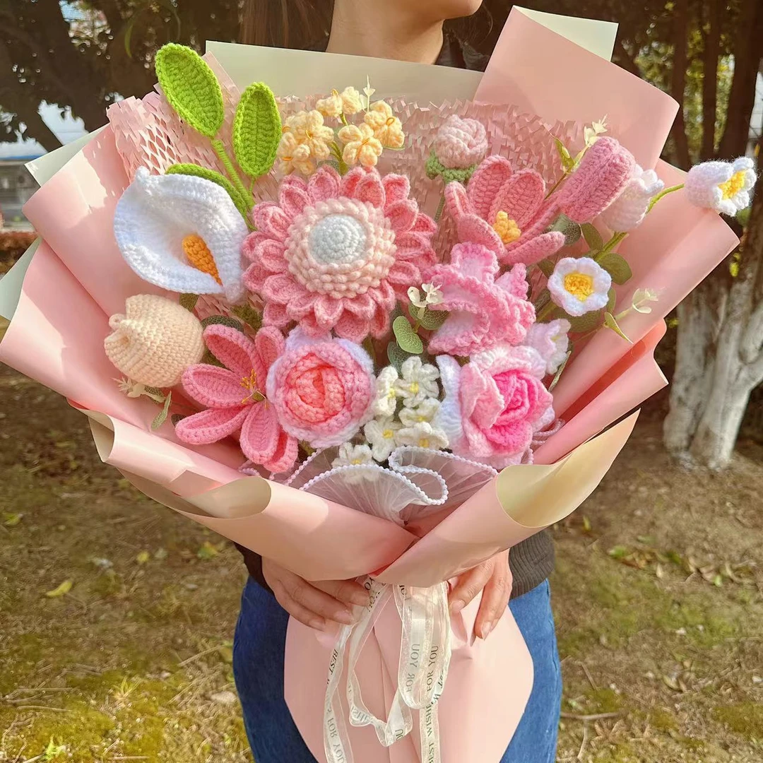 毕业礼物送女友成人礼毕业生日花束朋友闺蜜浪漫手工diy编织成品