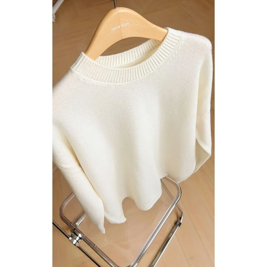 100羊毛毛衣 白色经典款 带明星亮片 布灵布灵 舒服不扎人 XG045