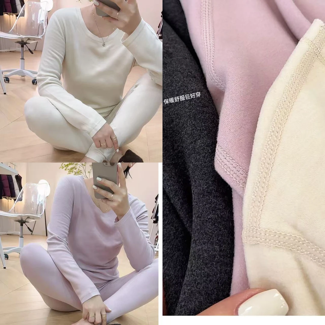 软软糯糯~ 自发热保暖套装女款 无骨做工 巨好穿 强烈安利 24-517