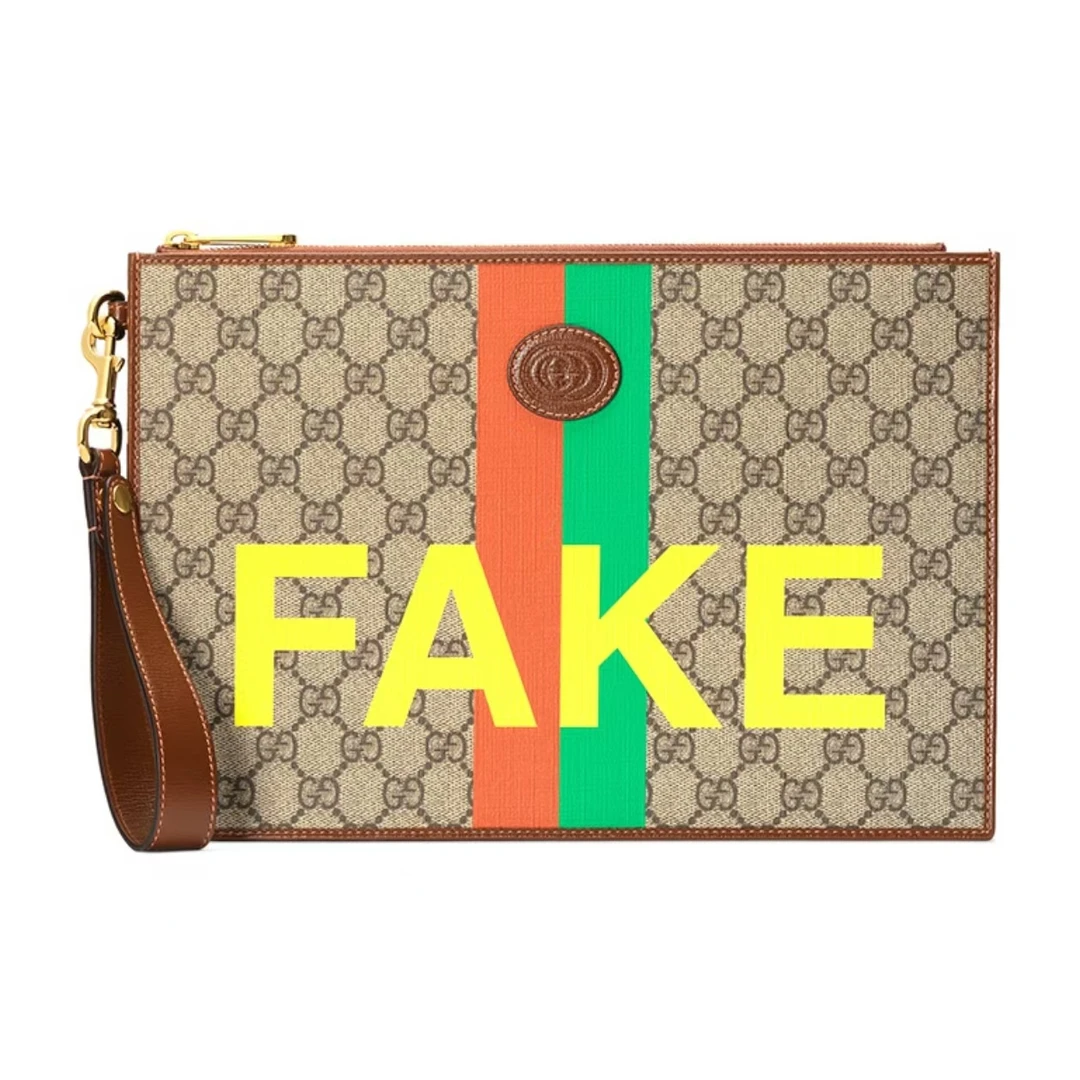 99新 GUCCI/古驰 古驰 Fake Not手拿包/P103/赠钥匙扣