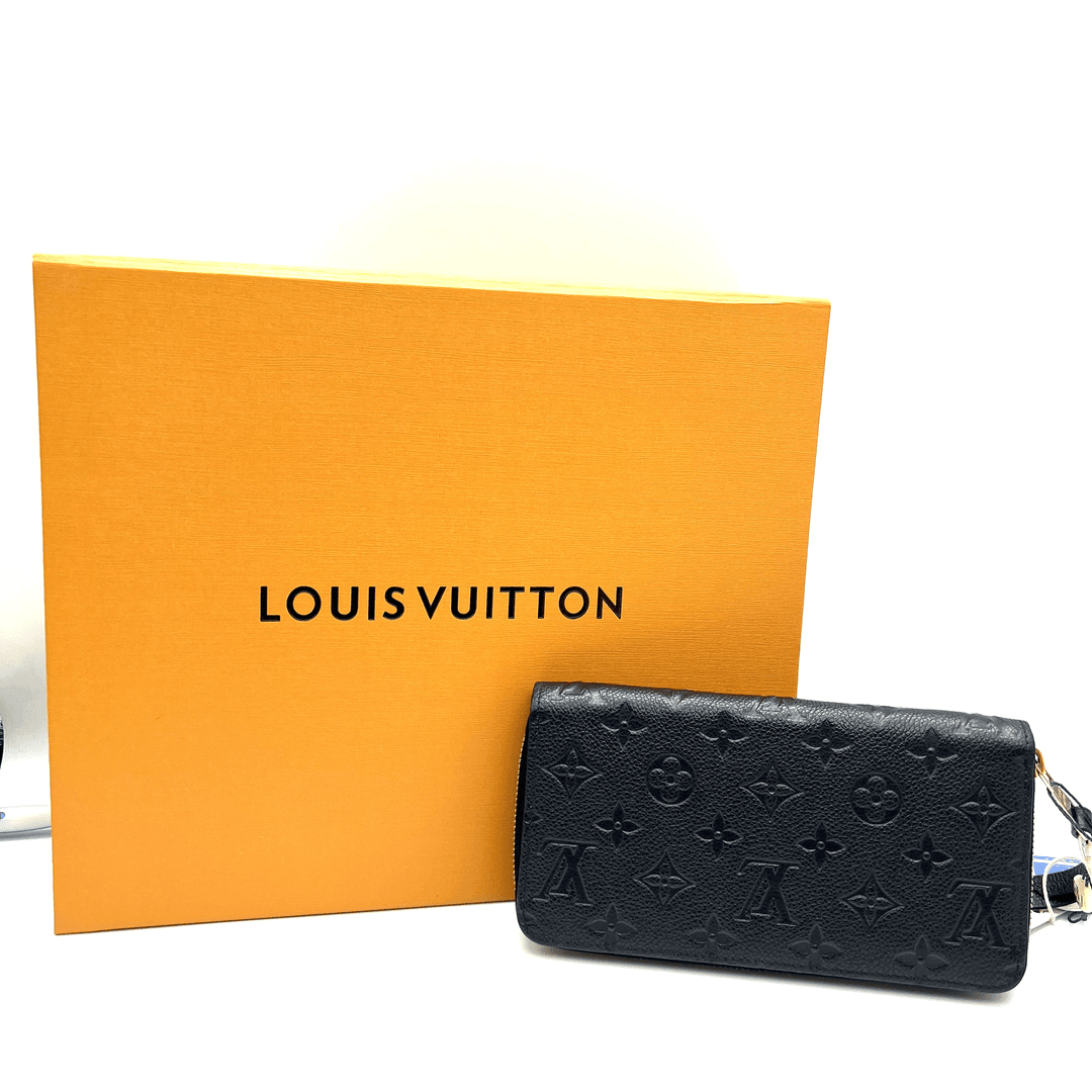 95新 LouisVuitton/路易威登 黑色老花钱包/M74/赠钥匙扣