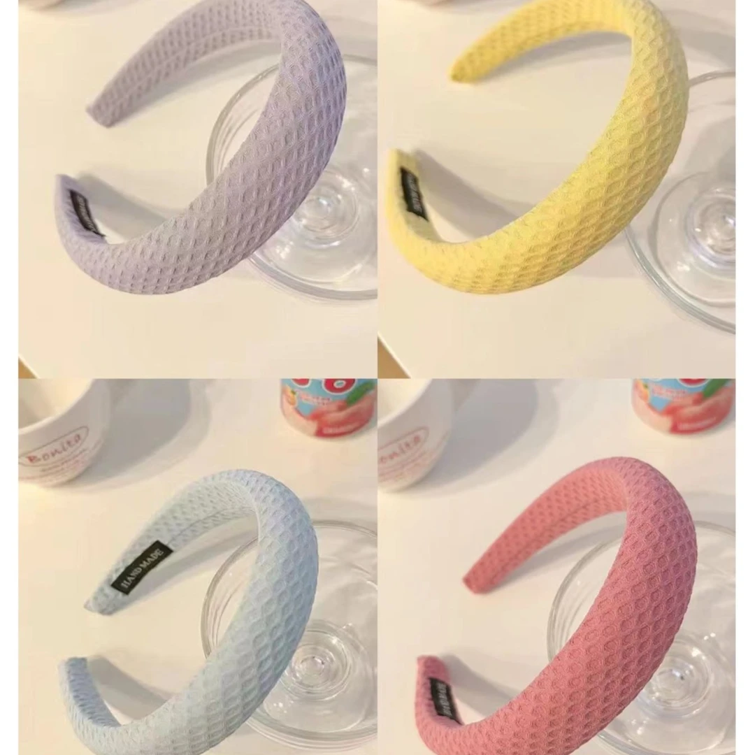 【超值4个】糖果色格纹海绵发箍甜美发箍