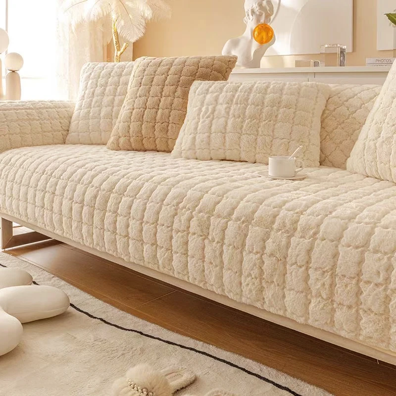 【直排专拍】冬季加厚法莱绒保暖沙发简约防滑沙发垫靠背扶手直排