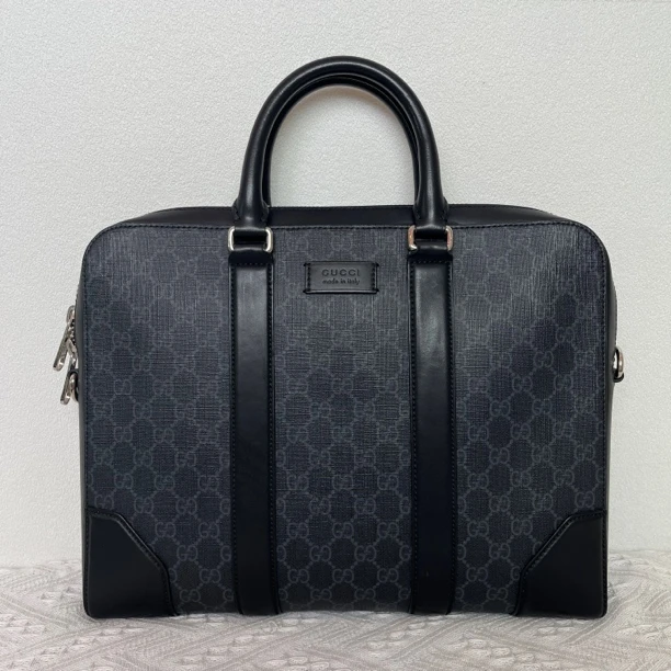 95新 GUCCI/古驰 3643/男士黑老花手提公文包