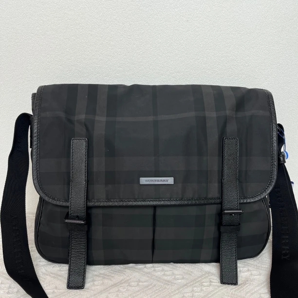 95新 BURBERRY/博柏利 3401/男士帆布双扣邮差包