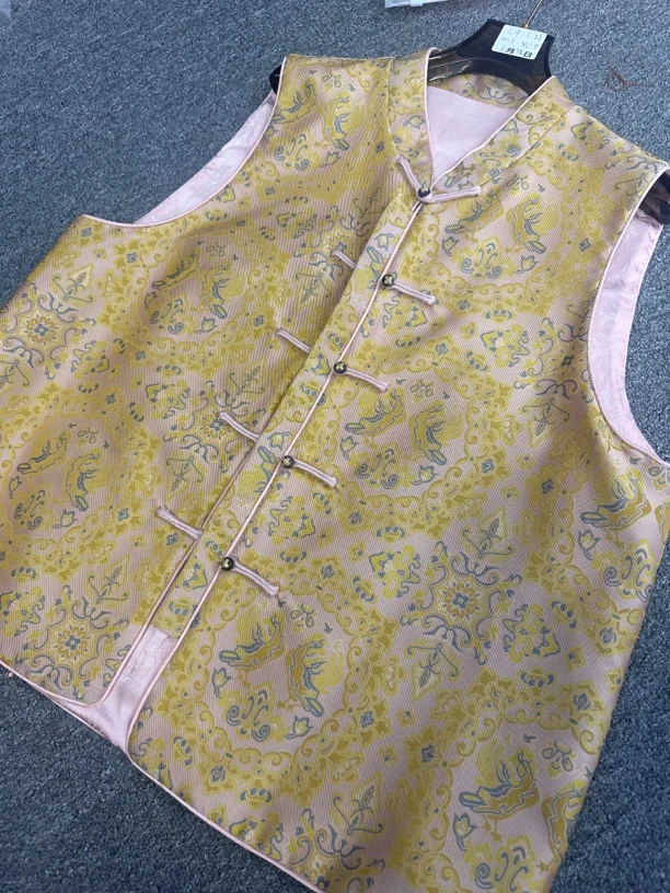 南油朱朱 重工织锦缎马甲0010