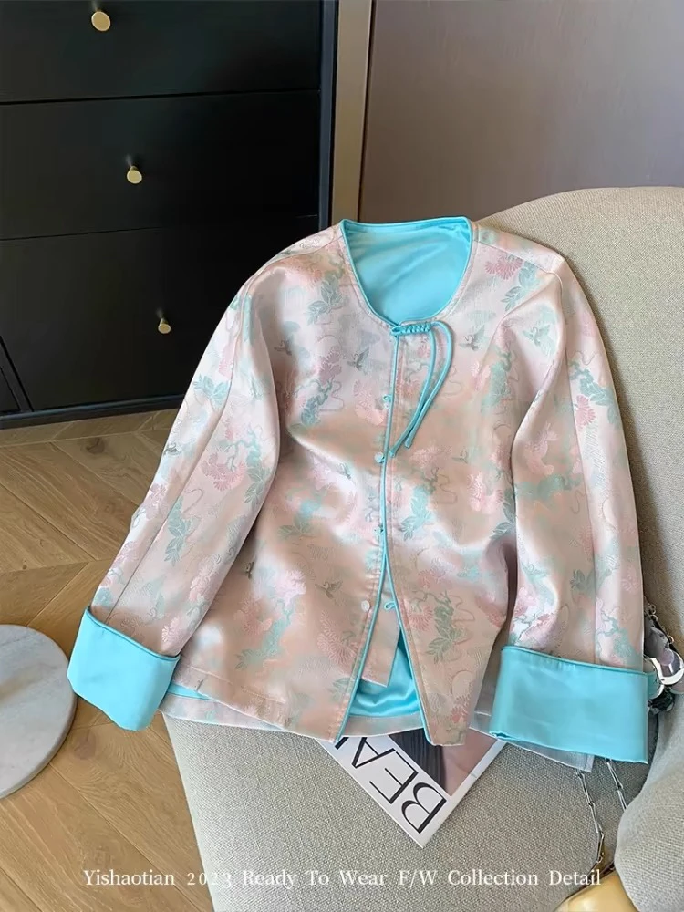 南油朱朱 蓝色外套提花00012