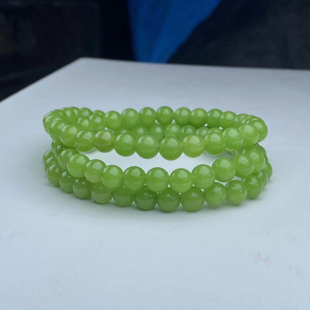 过年25335号精品高货果绿多圈手串6mm多样性发一件