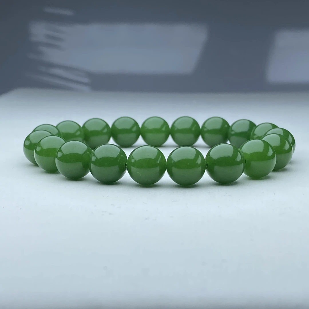 BY-2号精品高货菠菜绿手串10mm多样性发一件