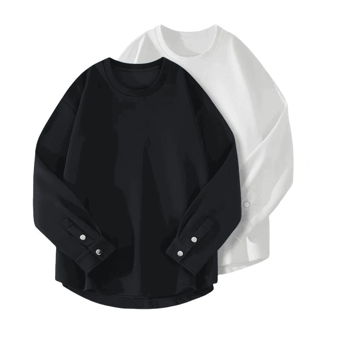 春秋男士韩版百搭休闲纯色ins2024新款长袖上衣打底长袖纯色宽松t