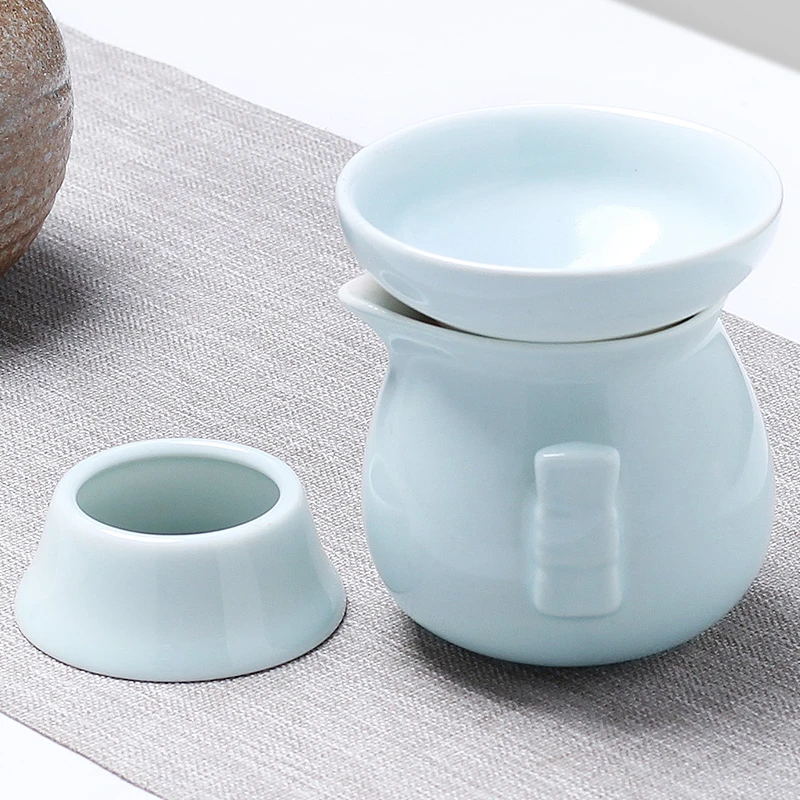 茶漏茶滤茶叶过滤网可浸泡茶器分离器茶隔公道杯一体编织家居哥窑