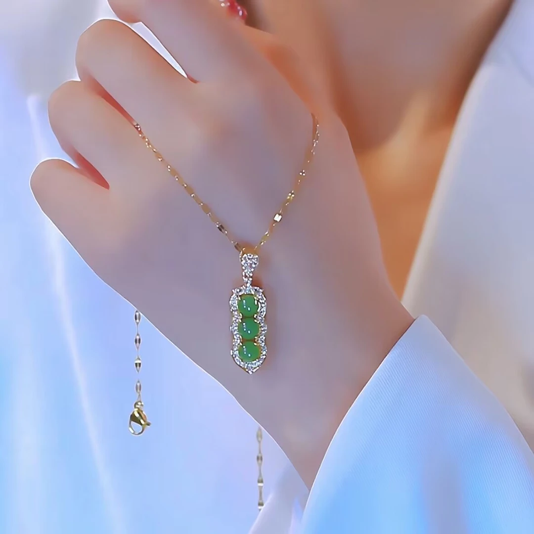 钛钢项链 新款四季平安豆项链时尚轻奢锁骨链小众精致毛衣链